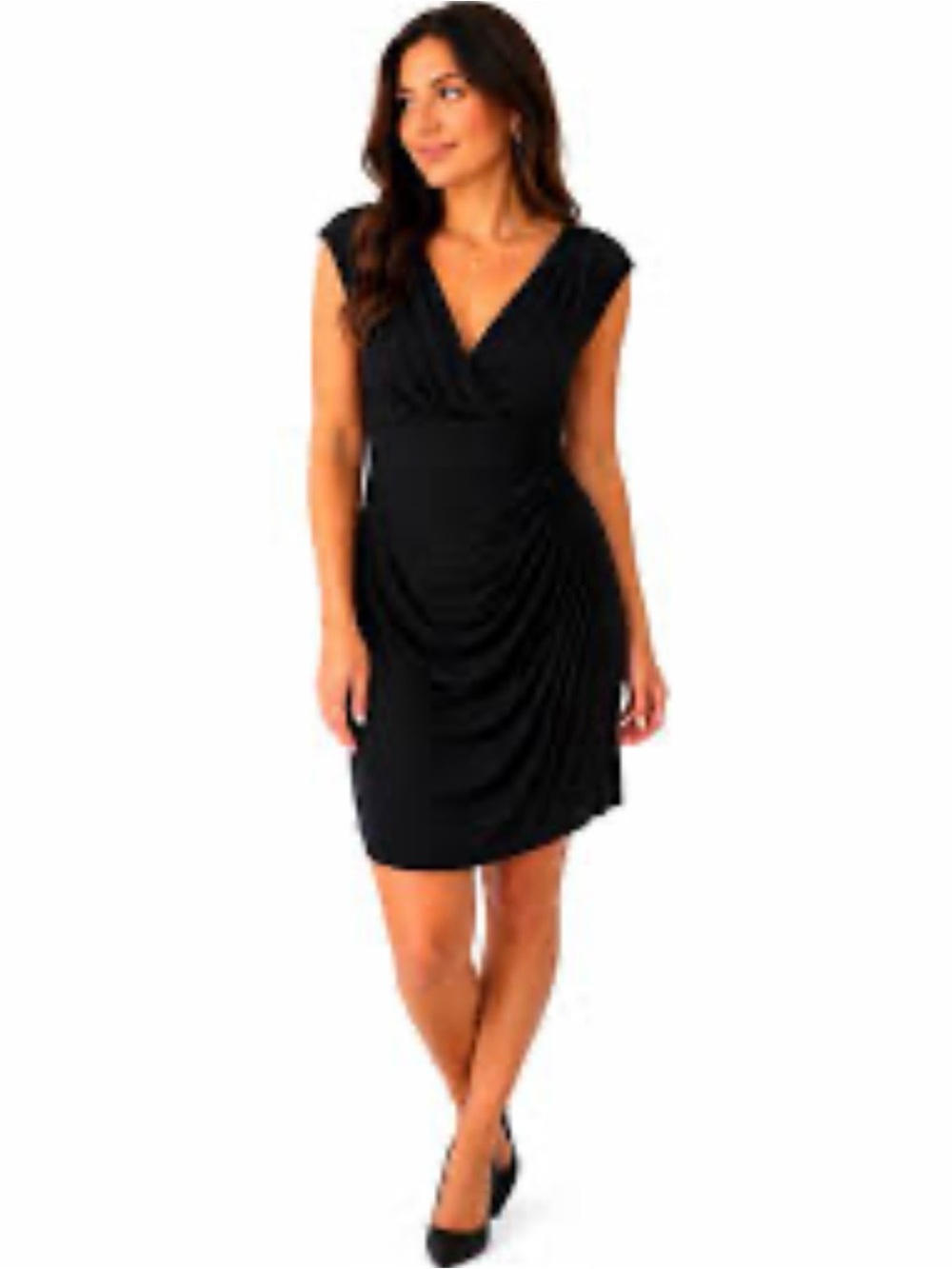 Lauren Ralph Lauren Black V neck classic dress size 14